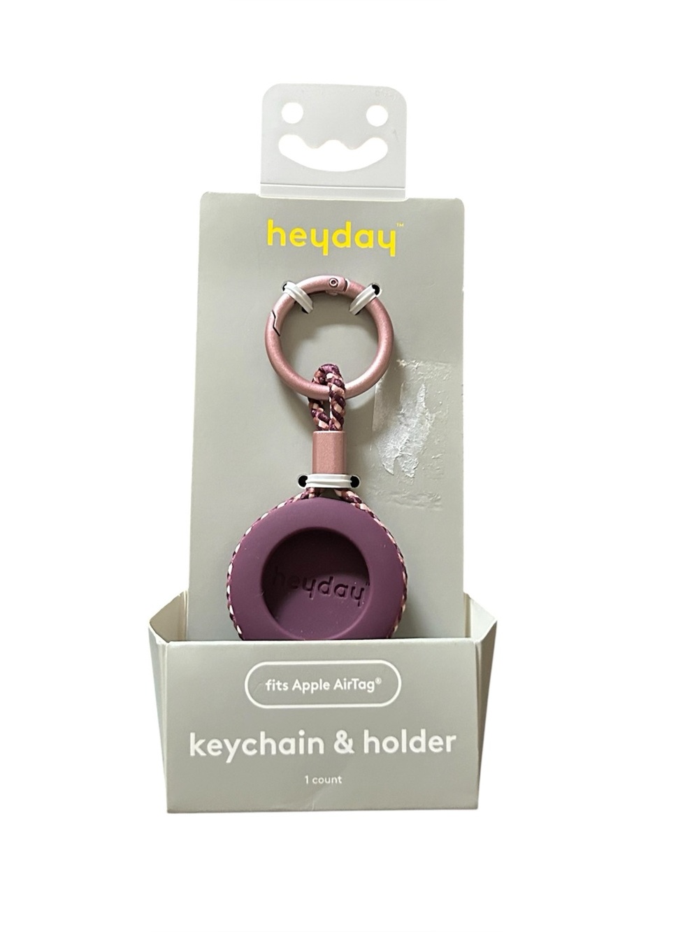 New Heyday Dark Cherry Carabiner Clip Keychain 
+ Apple AirTag Silicone Holder